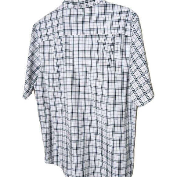 George Shirts for Men Size Medium Plaid Green Button Down Short Sleeves Stretch - Picture 3 of 11